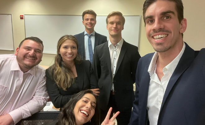 Group of students smiling at the camera