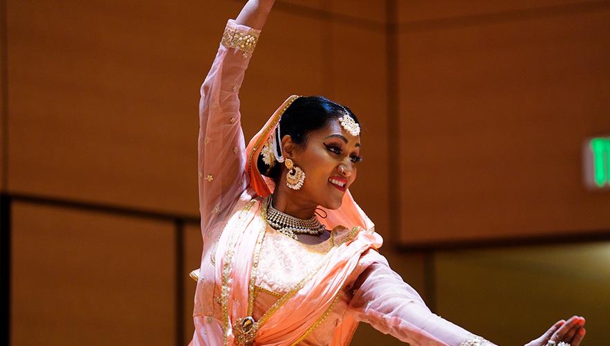 Festival dancer in pink