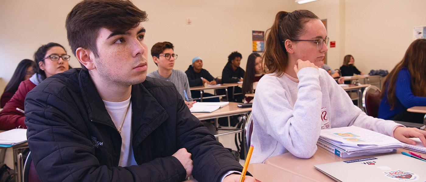 Students in mathematics class